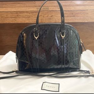 Gucci MicroGuccissima Black Patent Leather Bag